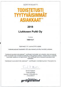 Tyytyväiset asiakkaat 2018